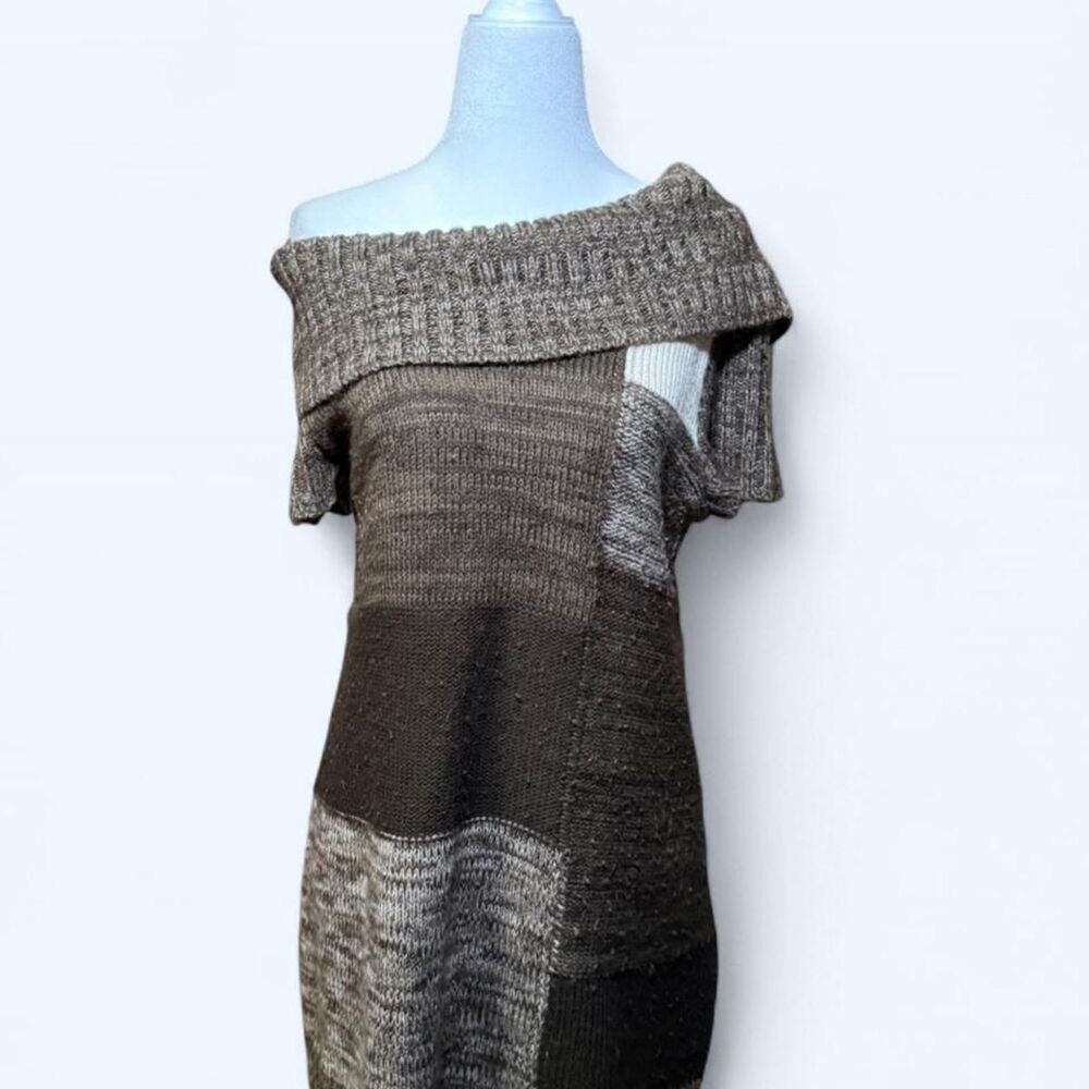 Style&co Women's Brown and Grey Sweater Dress
